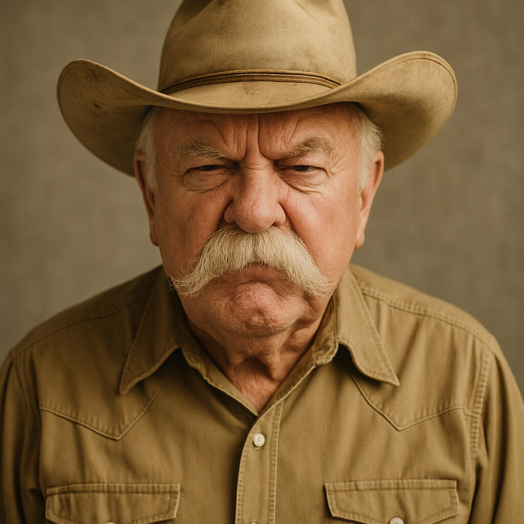 Grmpy Grandpa scowling at you